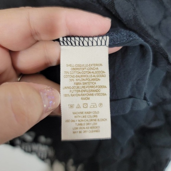 Free People Floral Lace Scallop Edge 3/4 Sleeve Fit & Flare Mini Dress Size 2 - Picture 5 of 6